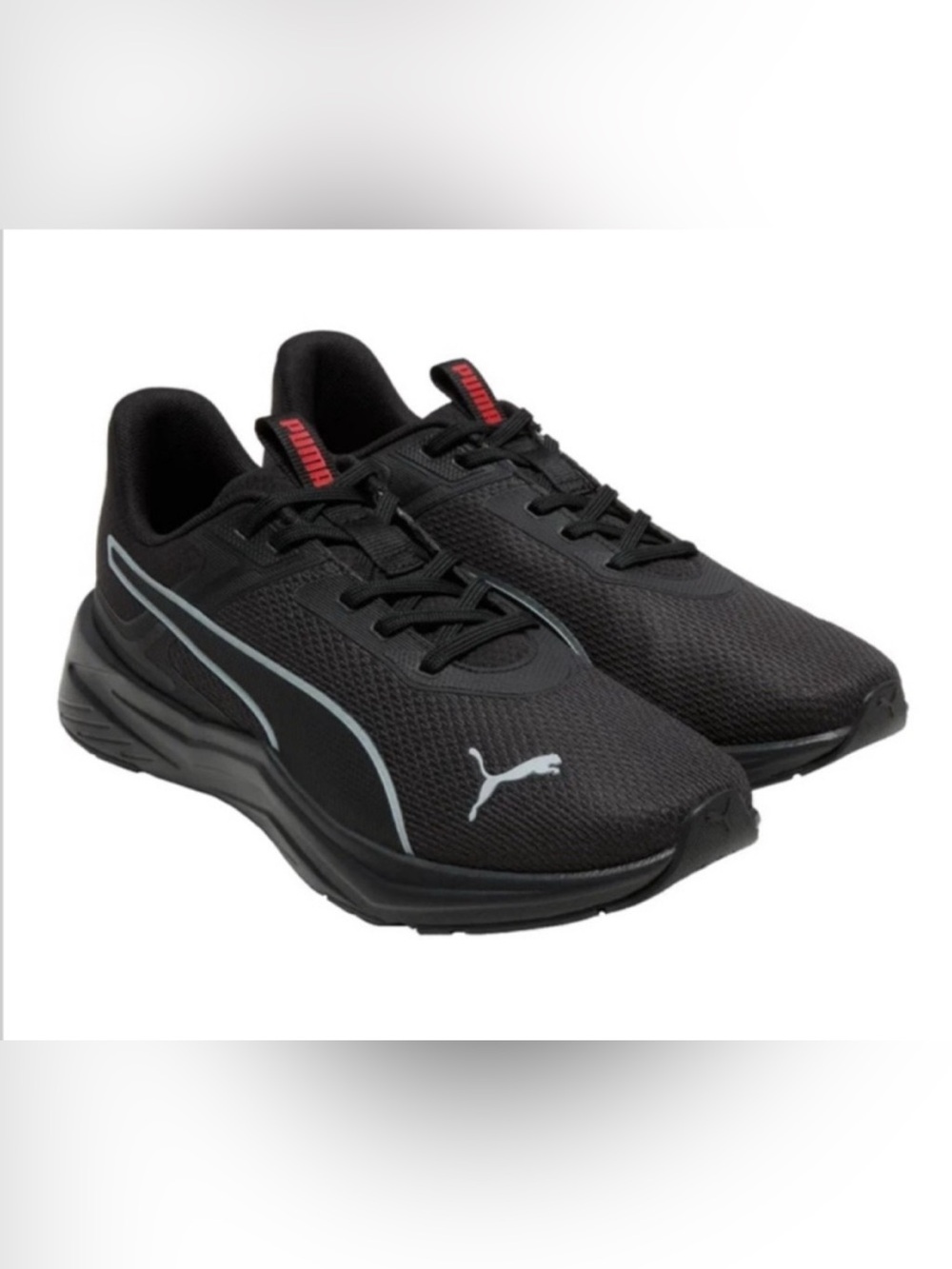 PUMA Men's Tazon / Axelion Running Sneakers Black Silver Size 10 NWT - Picture 2 of 4